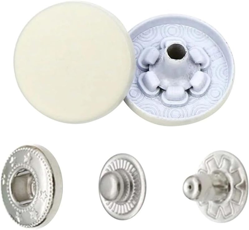 5 Set Metal Snaps Solid Sewing Buttons For DIY Craft Clothing Bag Leather Canvas Mise Color - Image 1